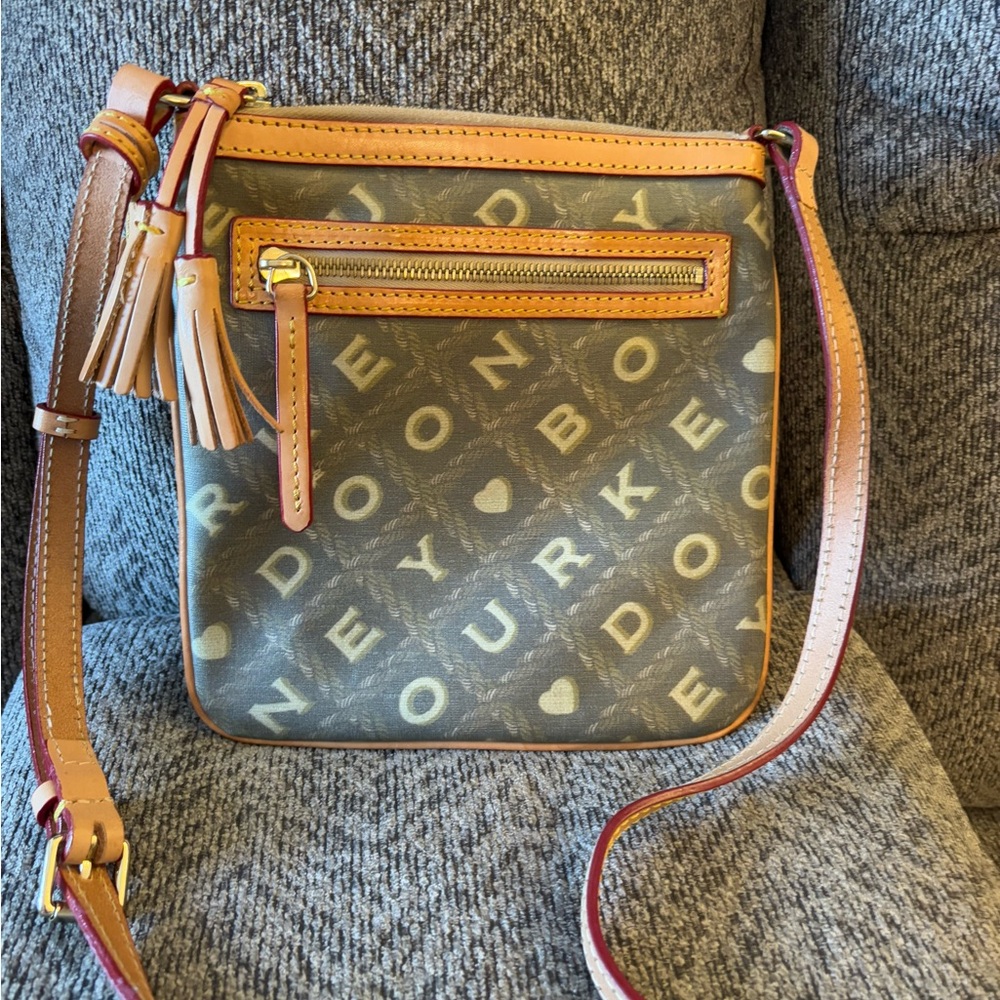 Dooney & Bourke Tan and Brown Crossbody Bag